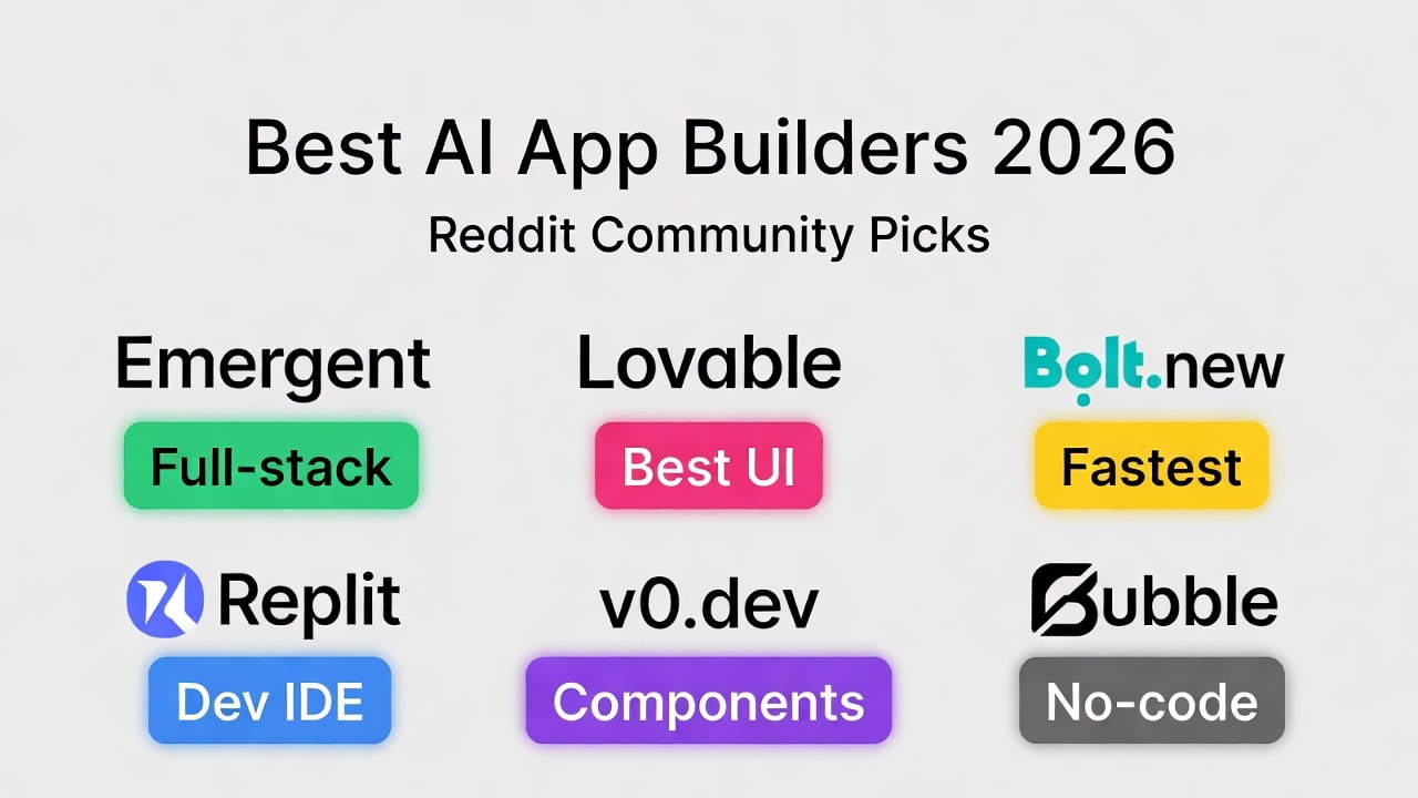 Best AI app builders 2026 - Reddit community comparison