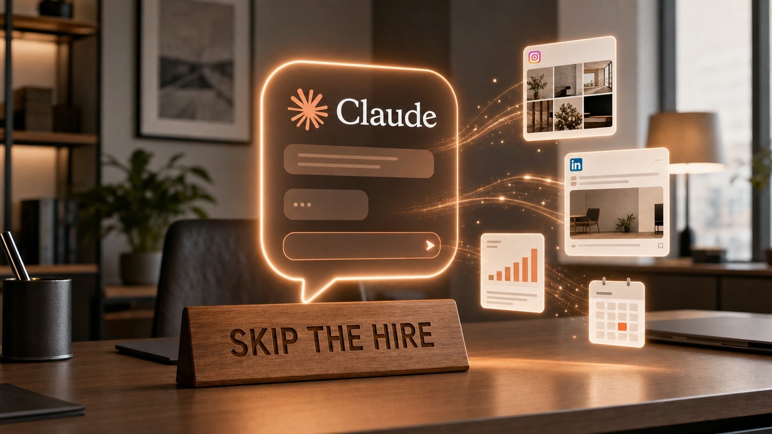 15 Claude prompts for social media strategy organized by strategy, calendar, captions, community, and analytics