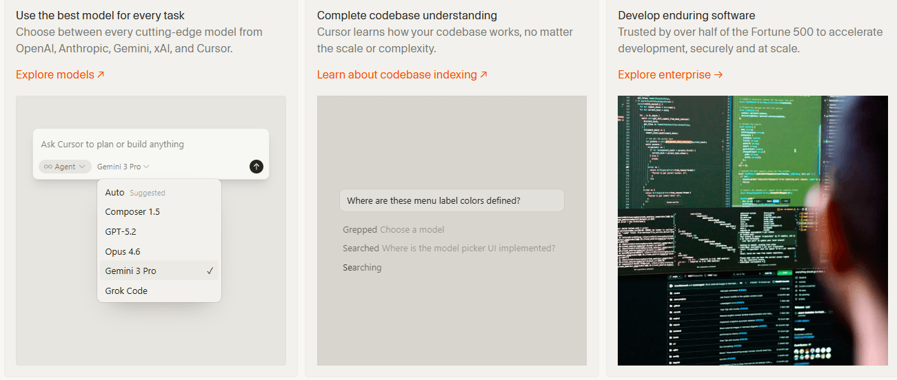 Cursor AI code editor showing Composer multi-file editing feature