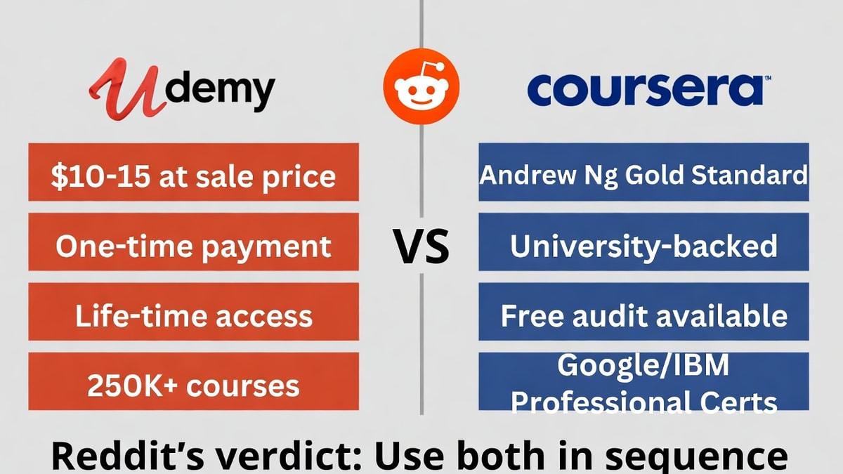 Udemy vs Coursera for AI 2026: Reddit's Honest Comparison